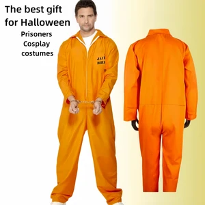 Uniform erwachsene Overall, Halloween Party Dress -up, Gefangene Uniform, Cosplay -Kostüm, Hosen, Orange, am besten verkauft 12 Hauptverkauf Orange Korsett - №8