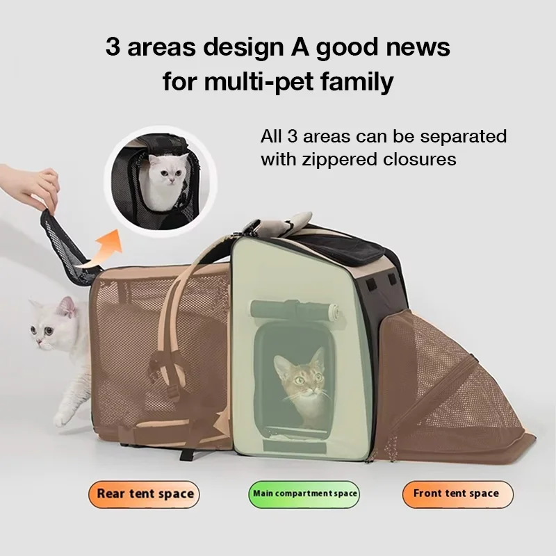 Pet Bag Cat Dog Tent Bag with Cat Nest Large Capacity Go Out Portable Breathable Double Shoulder Cat Bag