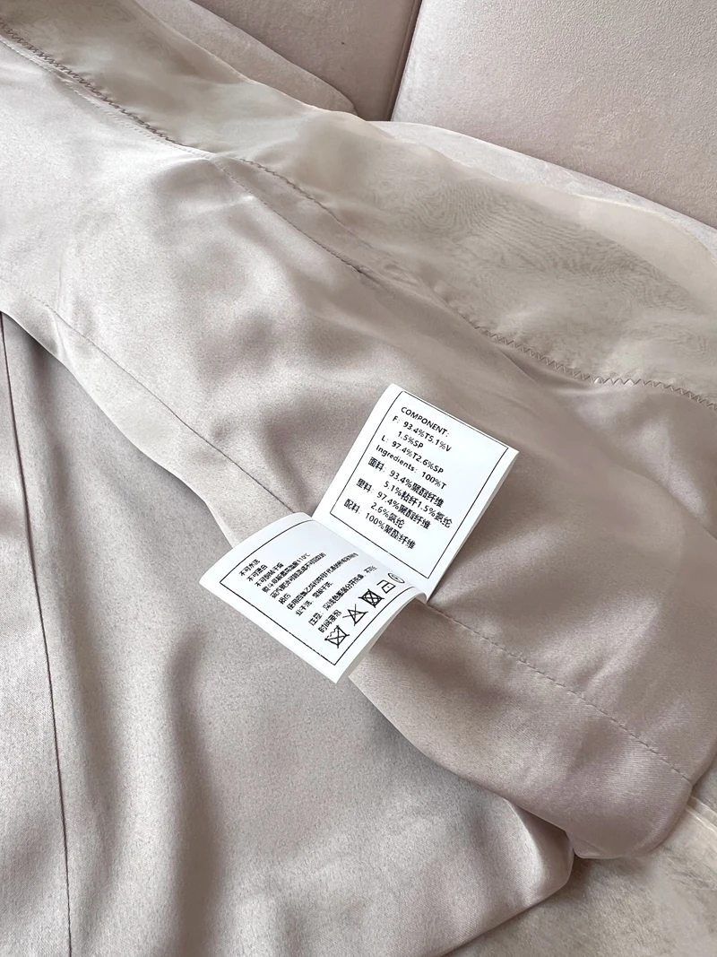 

Casual V-ne Elastic Suit with Pearl Lace Splicing No Button Korean Version Straight Leg Top Coat Women's Busin Wear