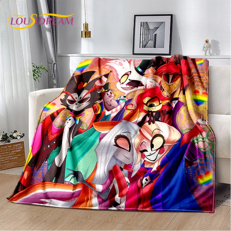 2025 H-Hazbin فندق تشارلي الكرتون بطانية ناعمة ، بطانية رمي لينة للمنزل غرفة نوم أريكة تتحول لسرير نزهة غطاء السفر هدية الطفل #4