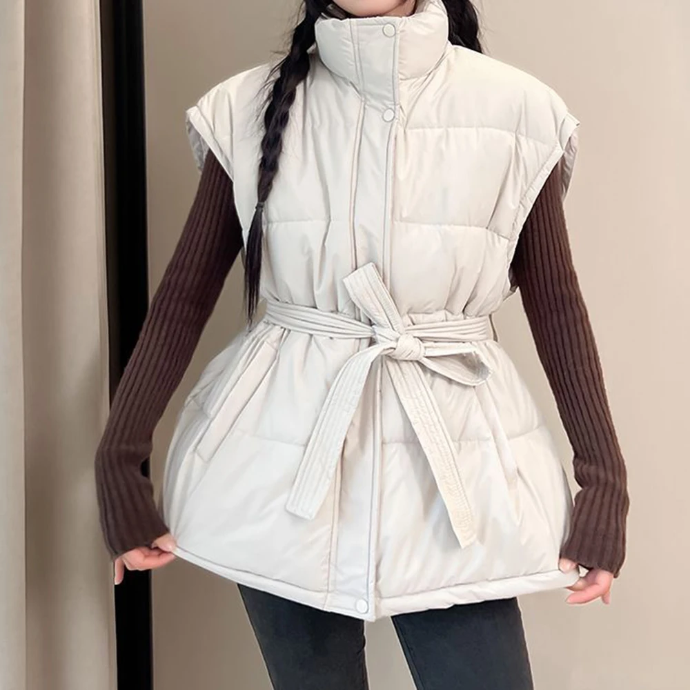 

winter warm vest sleeveless cotton jacket vest jacket women's Korean version loose and versatile college cotton coat vest tide