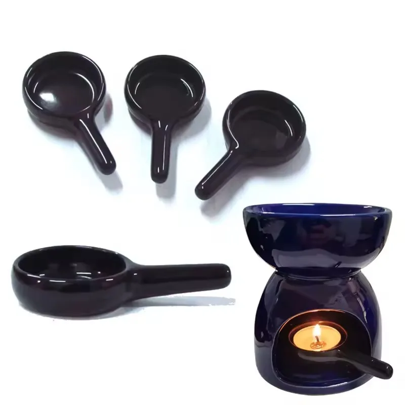 1x Ceramics Candle Tray Tealight Wax Warmer Portable Oil Incense Burner Reed Diffuser Fragrance Holder for Candlestick Home Deco