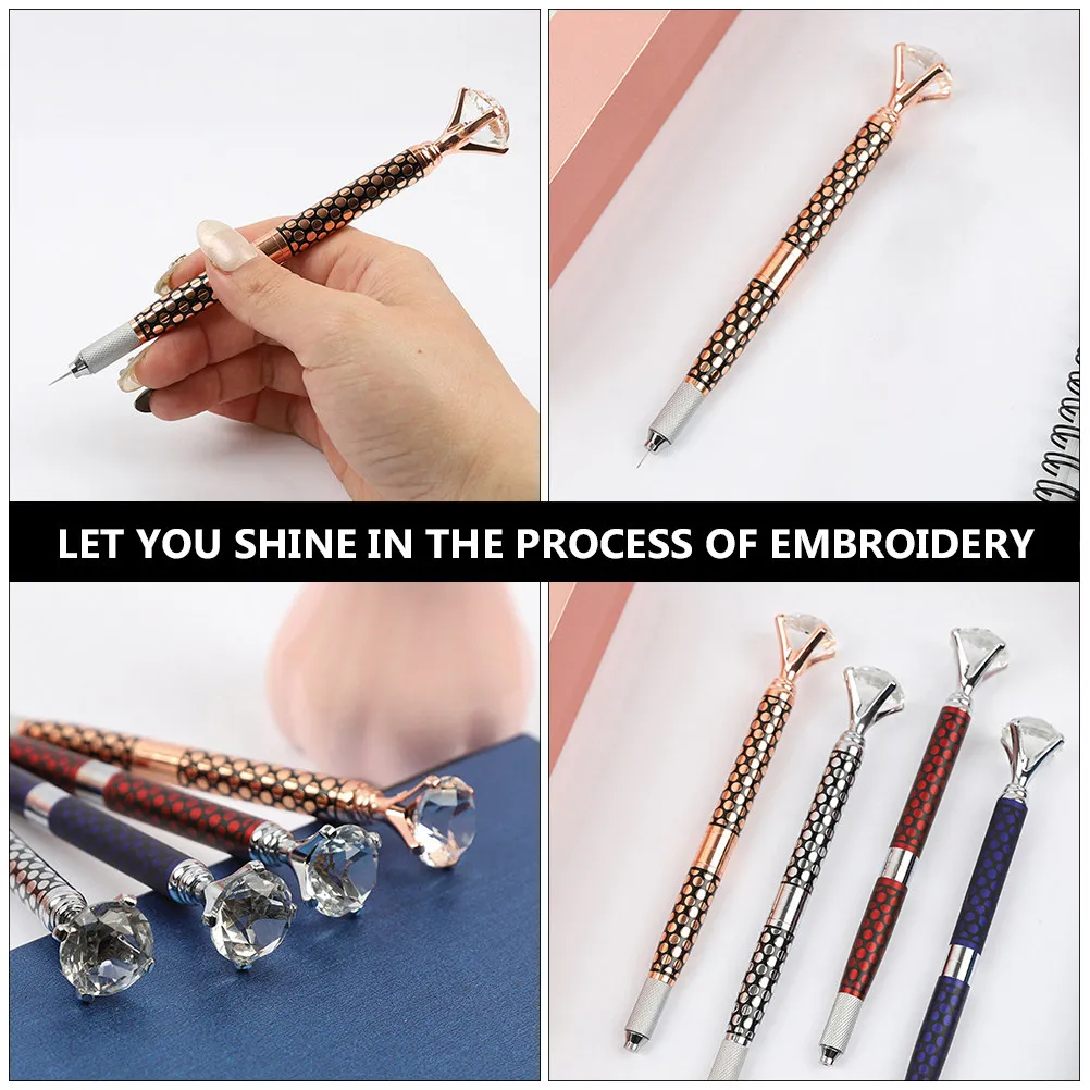 

Карандаш для бровей с 3-мя иглами, инструмент для микроблейдинга и татуажа, водостойкий, с ручкой из алюминиевого сплава, идеальный подарок.