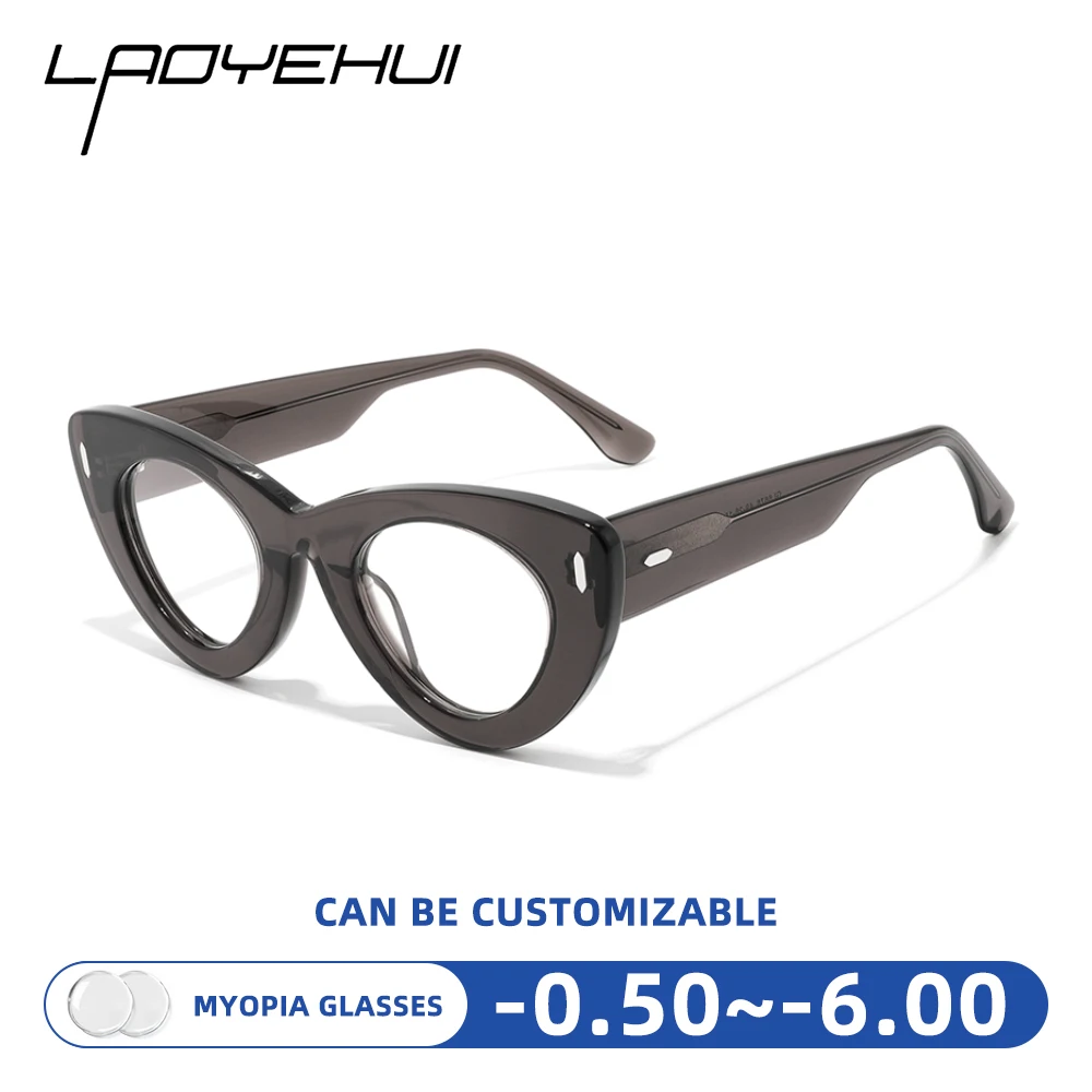 

Handmade Cat Eyes Acetate Frame for Men Women Myopia Glasses with Anti Blue Light lenses Optical Frames Prescription Eyewear