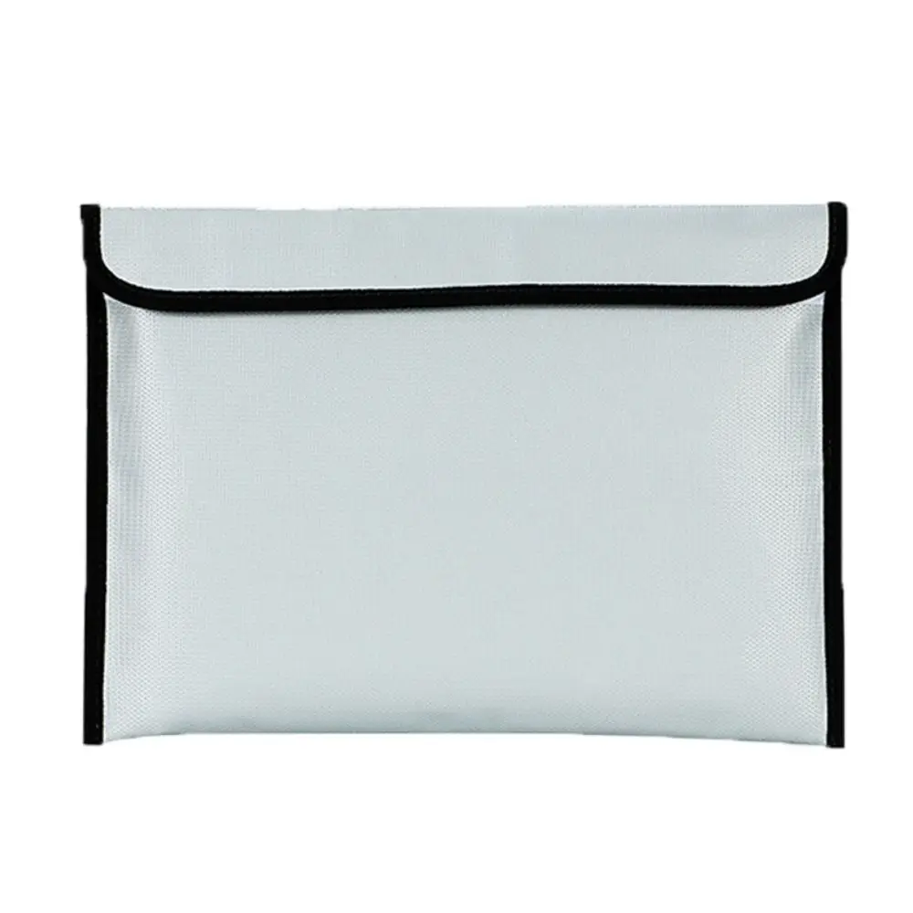 Zipper Closure Fireproof Document Bag S/M/L Double Layer Cash Safe Storage Pouch Signal Blocker Heat-resistant