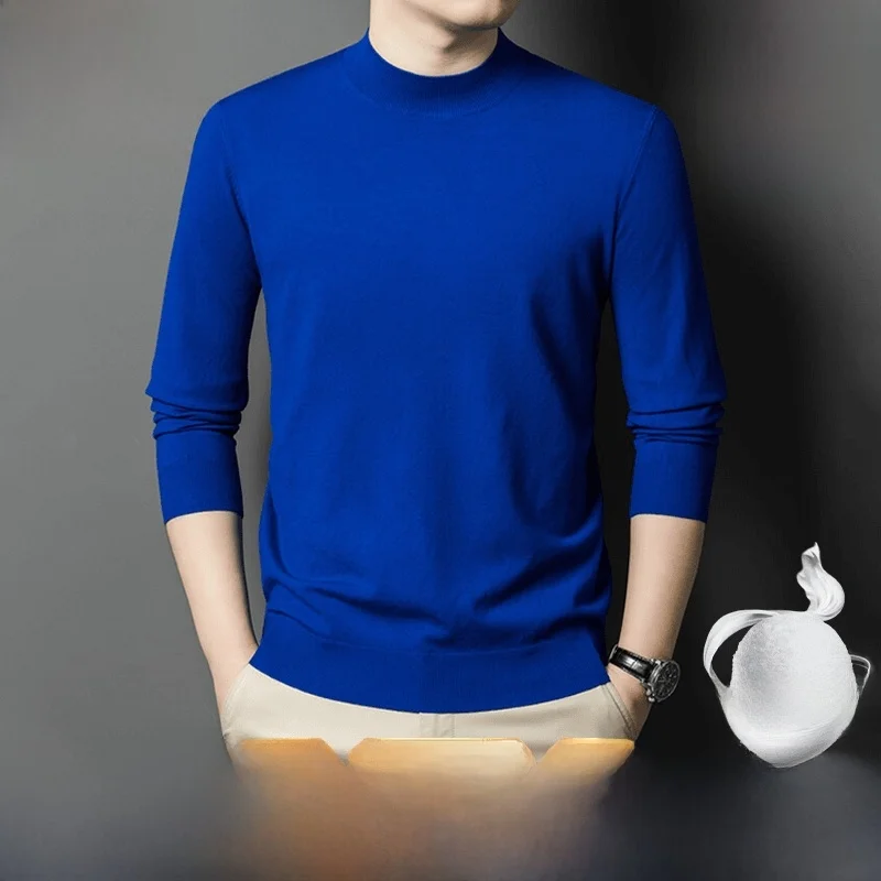 

Pierre Cardin мужской вязаный свитер Camere из шелковой шерсти с высоким воротником, футболка Busin, повседневный цвет, осень-зима