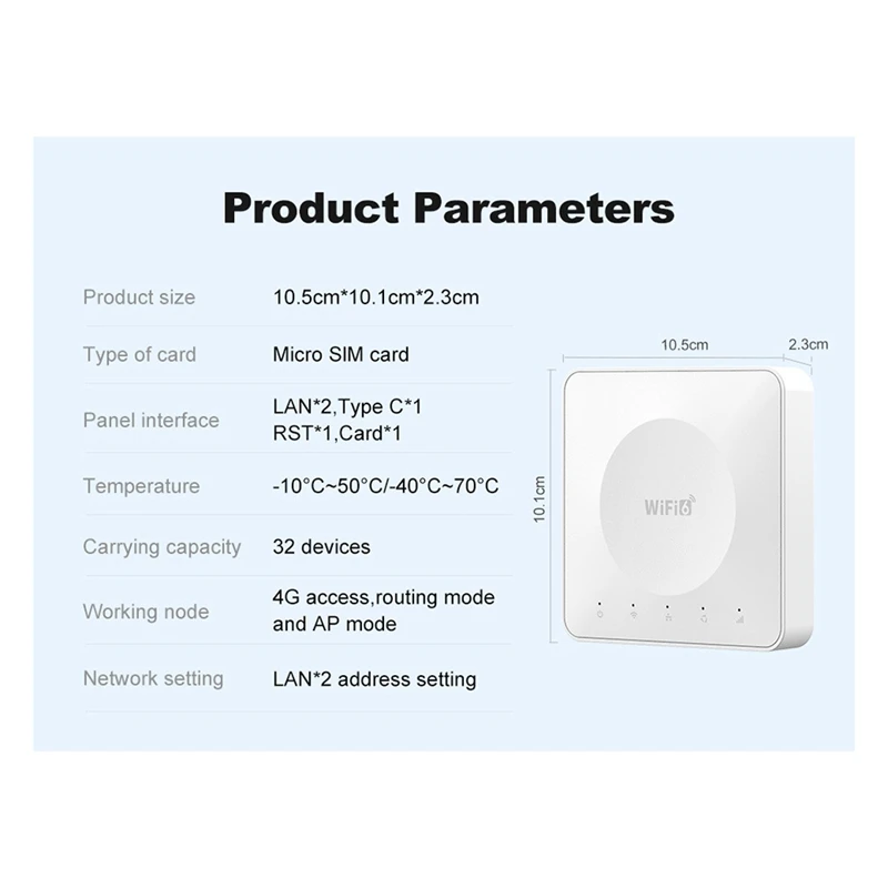 300M 4G Mini CPE Wireless Card Router Dual Network Port Wifi6 Wireless Hotspot Portable Router E8 Sim Card Wifi Router