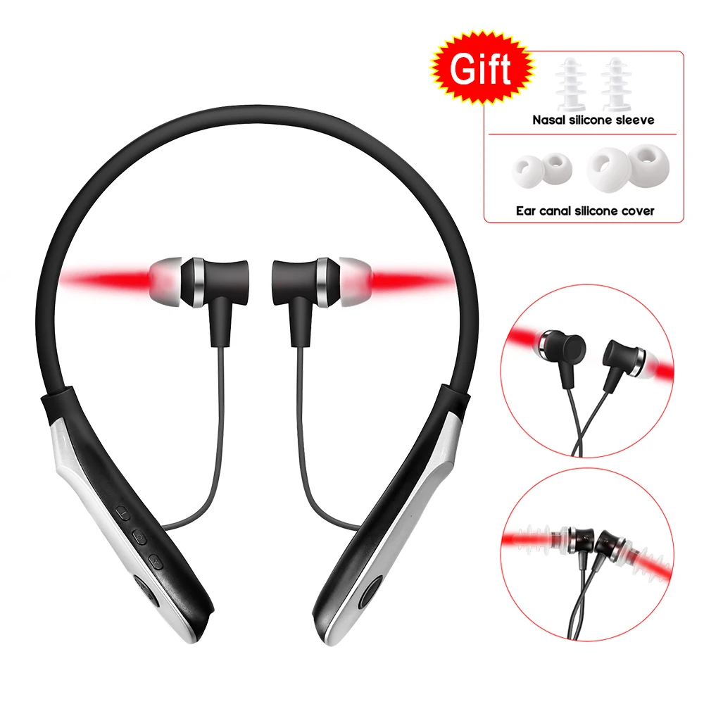 Portable Nasal and Ear Canal Laser Irradiator Rechargeable Neck-hanging 650nm Laser Ear Irradiator Ear Nose Physiotherapy Device