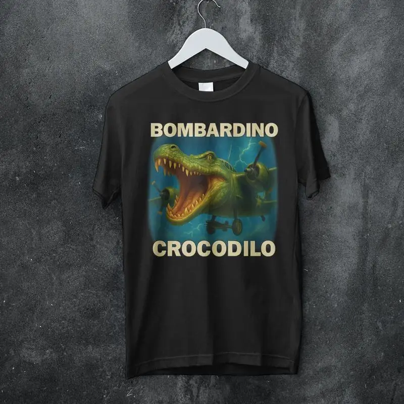 Bombardilo crocodilo divertido Brainrot Trulalero Trulala camiseta bootleg italiano meme Bombardino crocorino moda