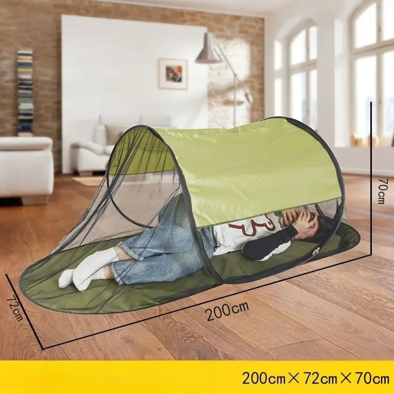 200x72x70cm Portable Foldable Boat-shaped Mosquito Net Tent Pop Up Installation-free Outdoor Dark Green Camping Sunshade Tent
