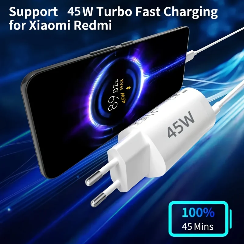 45W GaN USB-C Fast Charger PD 3.0 PPS Wall Charger for iPhone 15 16 Samsung S24 S23 MacBook Air iPad Pro Laptop