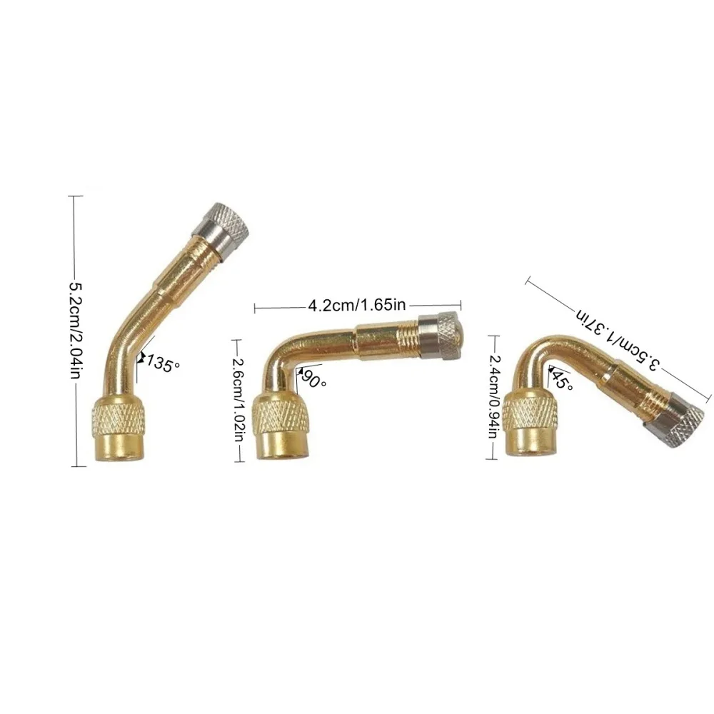 Car Tire Valve Stem Extension Adapter Universal Metal Angled Connector For Bicycle Motorcycle Wheel Pump Air Nozzle Tool