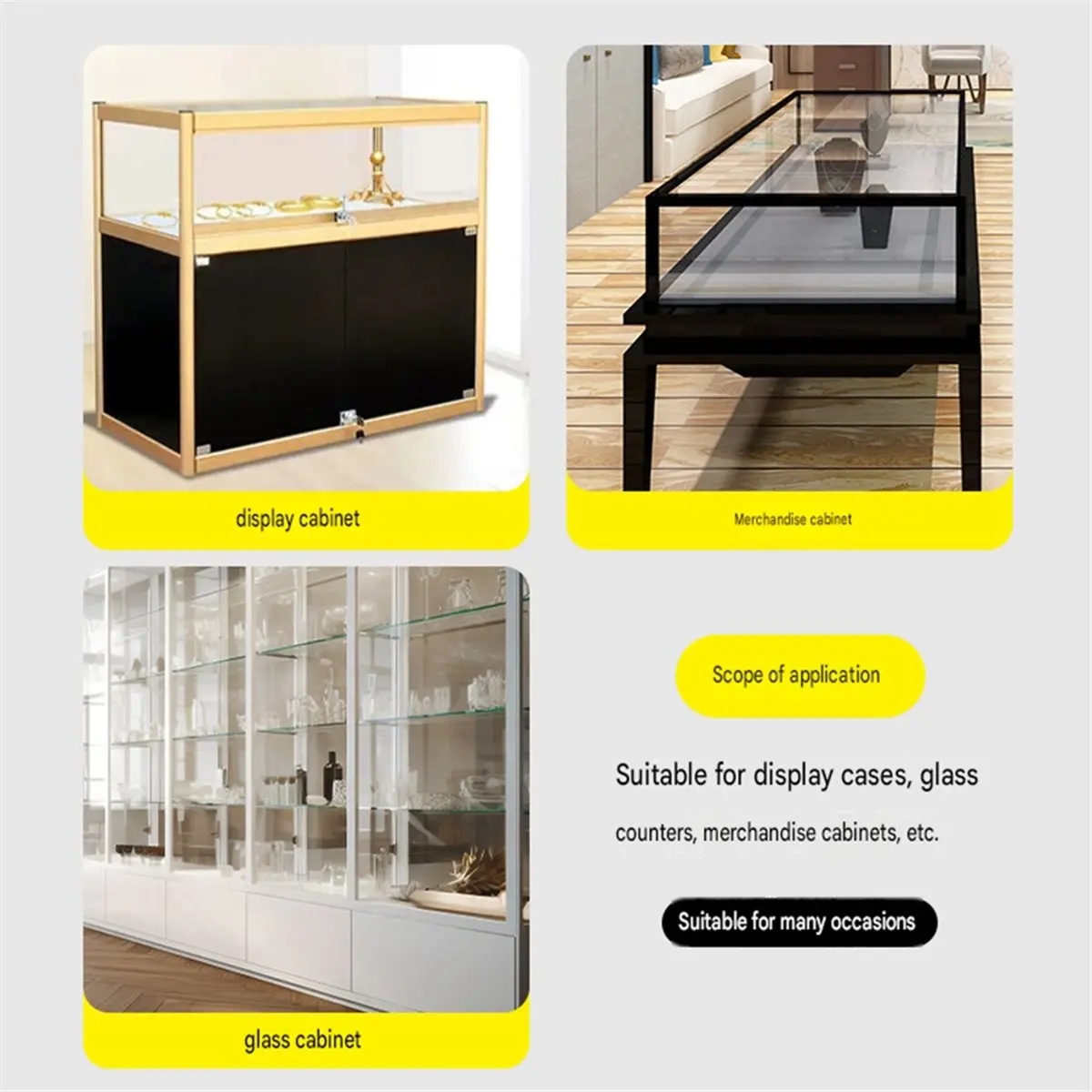 RECOMMENDATION  Electric Fingerprint Lock for Frameless Glass Doors, Push-Pull Sliding Glass Cabinet Showcase Black