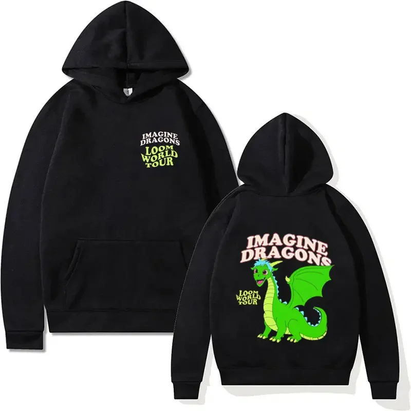 

Pop Imagine Dragons Loom World Tour Hoodies Rock Band Cartoon Dragon Tracksuit Oversized Men Women Long Sleeve Pullovers Tide Un