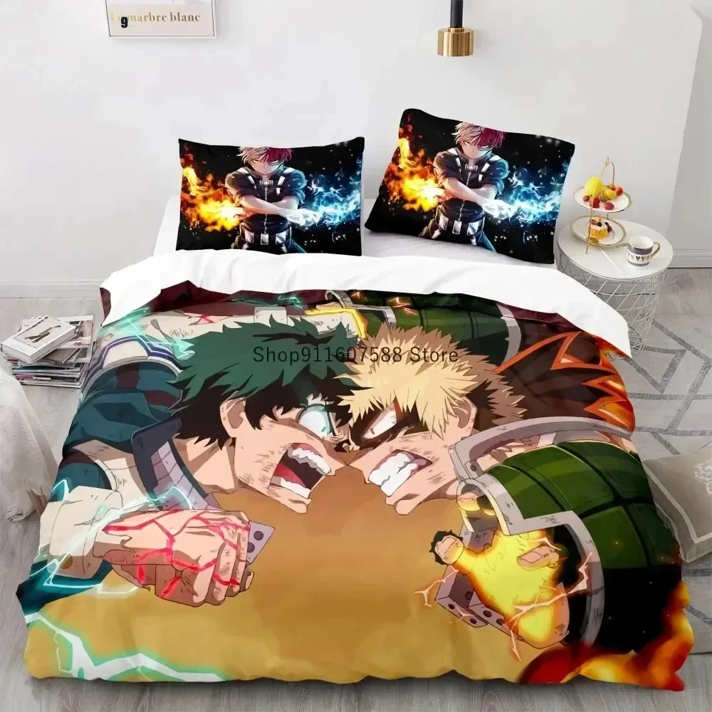 

Anime My Hero Academ Characters Comfortable Duvet Quilt Cover Pillowcase Bedding Set Children Bedroom Decoration Home Textile