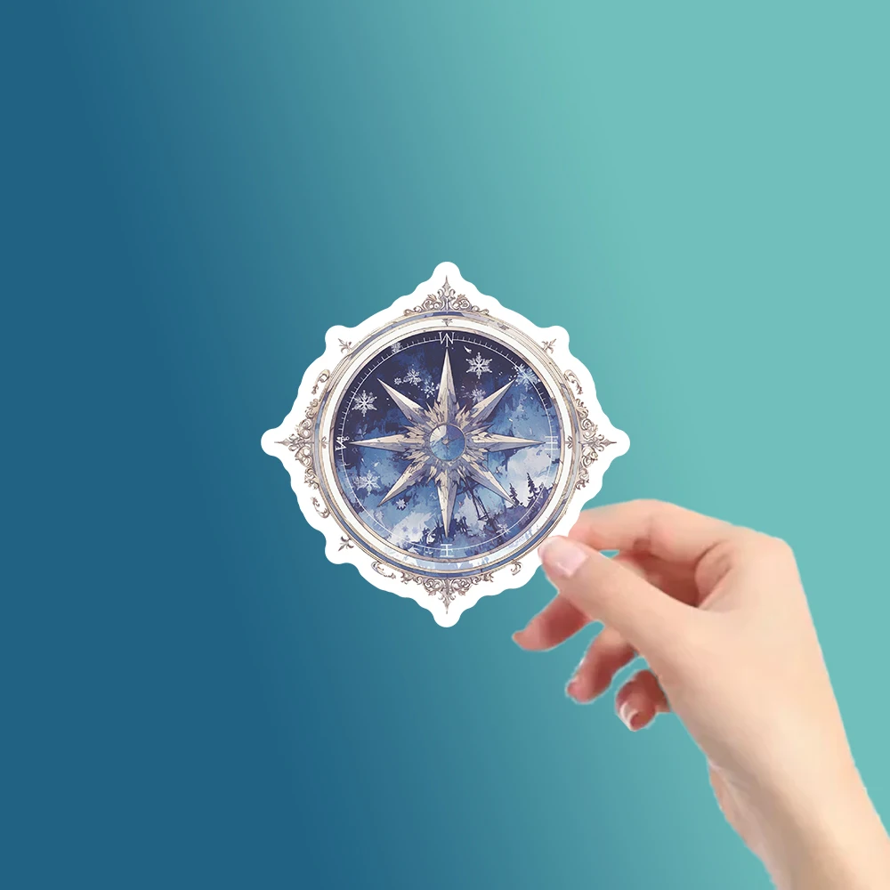 54pcs Antique Style Mythical Compass Stickers Set - Vintage Navigator Decals for Desk Decor, Laptop, Adventure Scrapbook