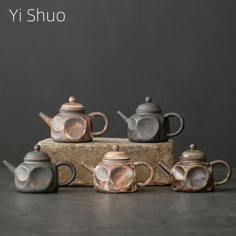 

Japanese Style Stoneware Little Teapot Retro Ceramic Pot Tea Making Device Kung Fu Hollow Pot Tea Kettle Tea Infuser