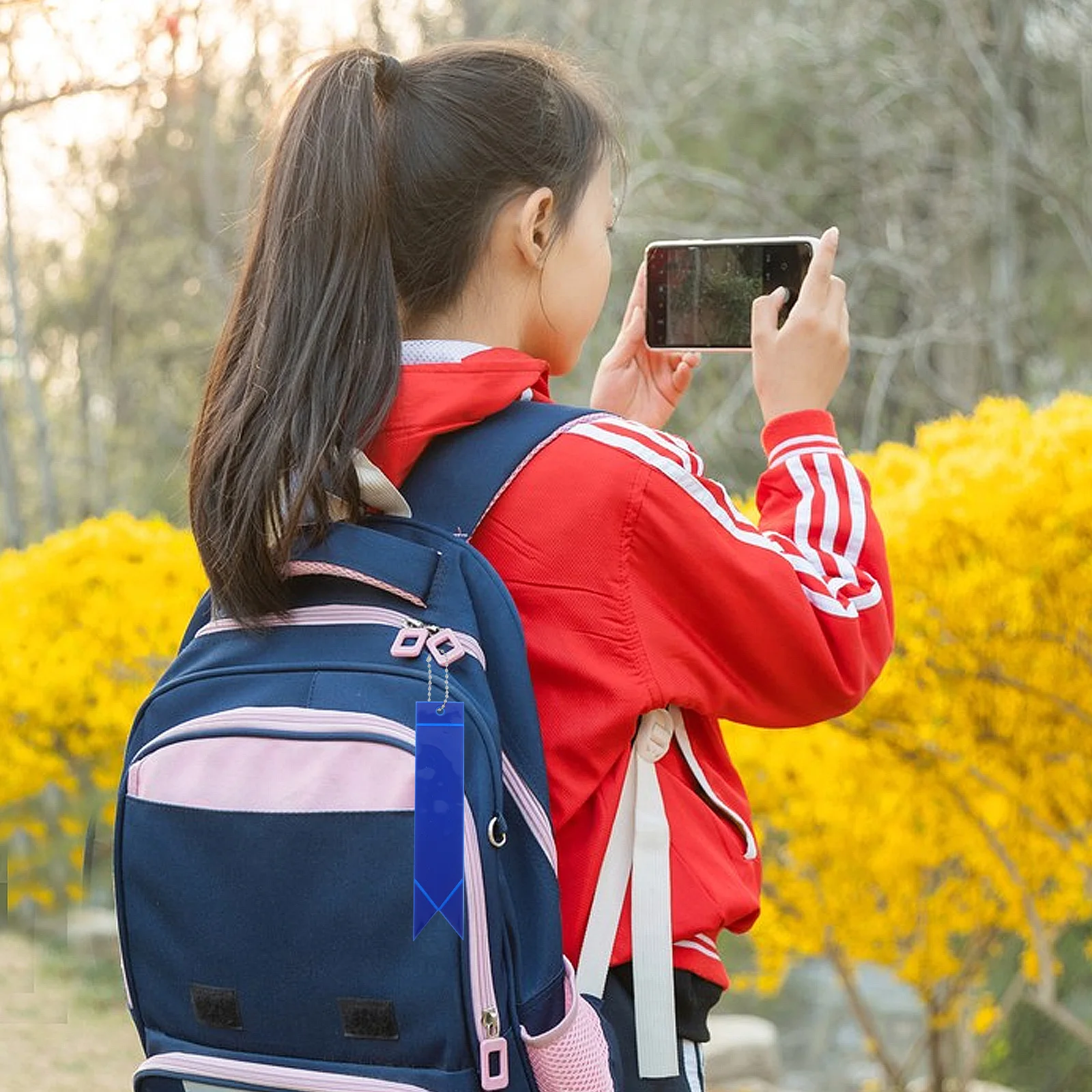 

10pcs Reflective Keychain For Backpack Pvc Luminous Pendant Night Glow Safety Accessory Children School Bag Charm Double Sided