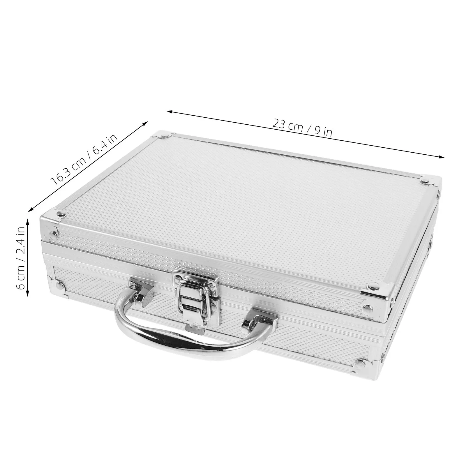 Durable Aluminum Case Shockproof Hard Briefcase for Car Tools Craft Supplies Stackable Metal Tool Chest Black DIY Organizer Box