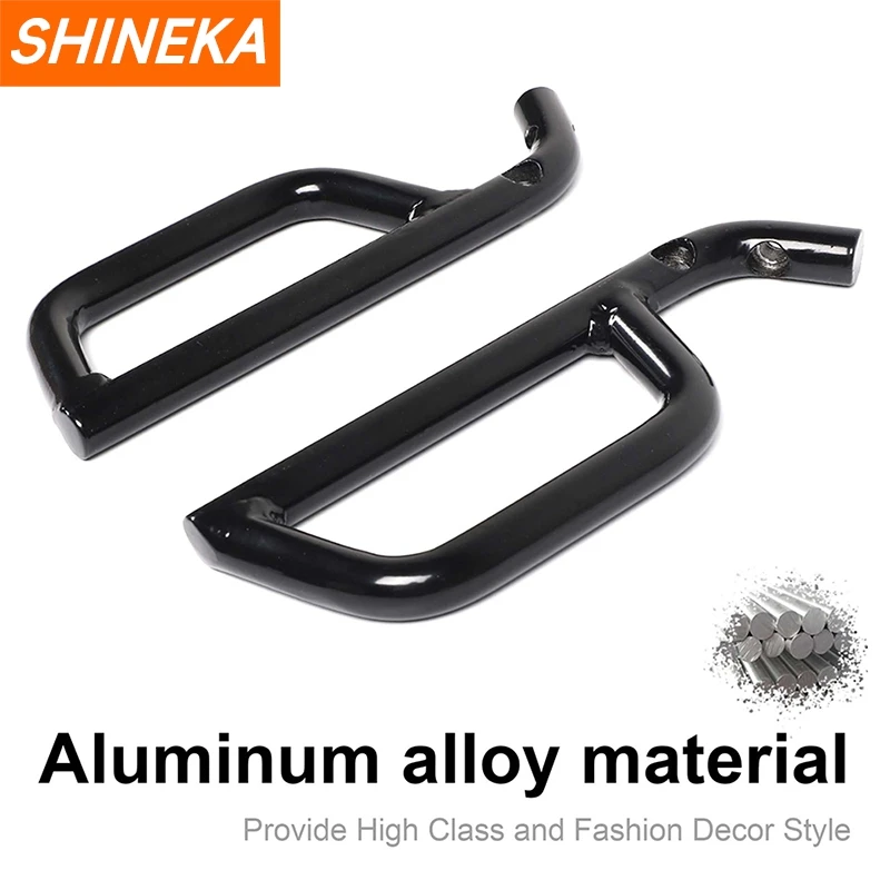 SHINEKA Aluminum Alloy Front Door Top Grab Handle Black Armrest Accessories for Jeep Wrangler JK 2007 2008 2009 2010 2011-2017