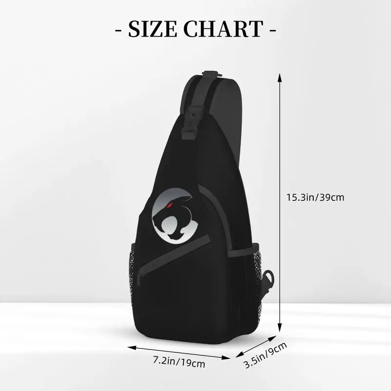 Cartoon Anime Thundercats Logo Sling Crossbody Mochila para Homens, Ombro Peito Bolsas para Viajar, Legal