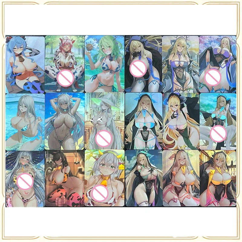 

Anime Goddess Story ACG DIY Foil Flash Christmas Birthday Present Card Aqua Kitagawa Marin Collection Game Toy Solitaire