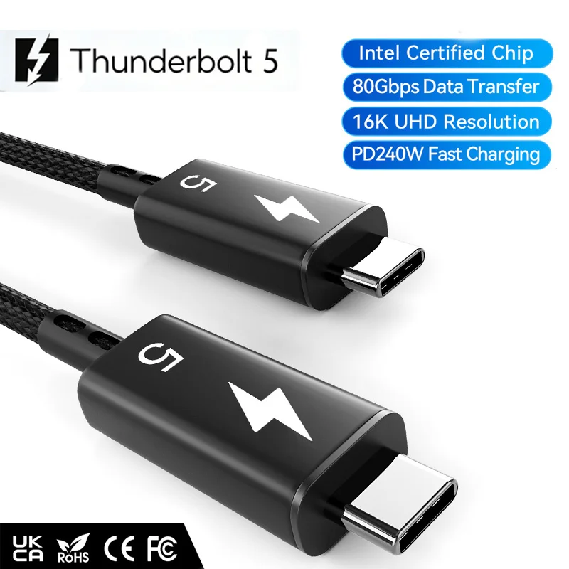 �y�Z�[�����z80Gbps Thunderbolt 5 �P�[�u�� �F�؍ς݃`�b�v���� USB-C Thunderbolt5 1m 120Gbps 240W 16K MacBook�AiPad�AiPhone�AAndroid�Ή�