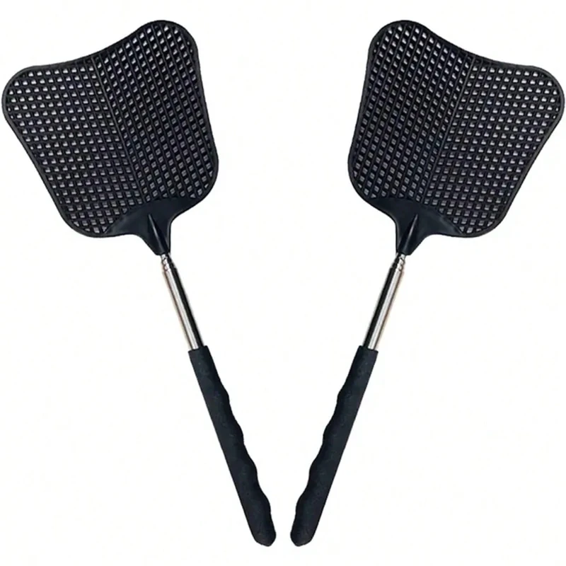 1pc,Heavy Duty Telescopic Fly Swatter Set - Durable Plastic, Stainless Steel Handle, Perfect for Indoor/Outdoor/Classroom Use