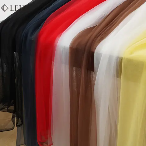 0.5/1/2/3/5/10M Mesh Fabric Pure Color Tulle Soft 4 Way Stretch for DIY Decorate Wedding Dress Background Clothing Cloth Sewing