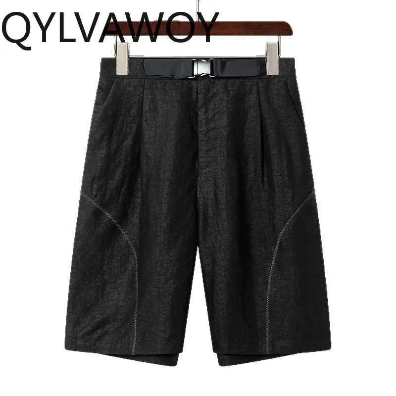 QYLVAWOY 100% Mulberry Silk Pants for Man Casual Men Pants Elastic Waist Short Pants Summer Xiangyunsha Sweatpants Chinese Style