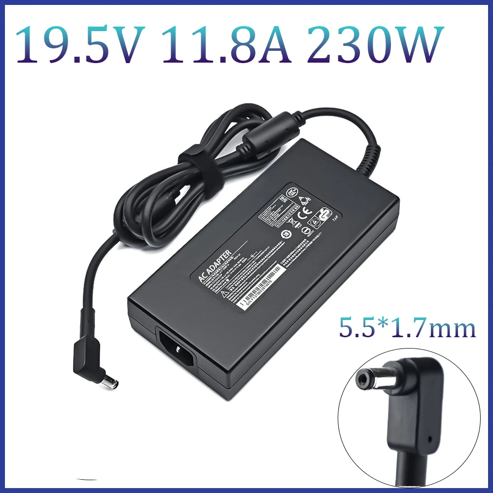 

230W 19.5V 11.8A AC Charger For Acer Predator Helios 300 PH315-53 PH315-54 PH317-55 PT515-52 Laptop Power Adapter Supply Cord