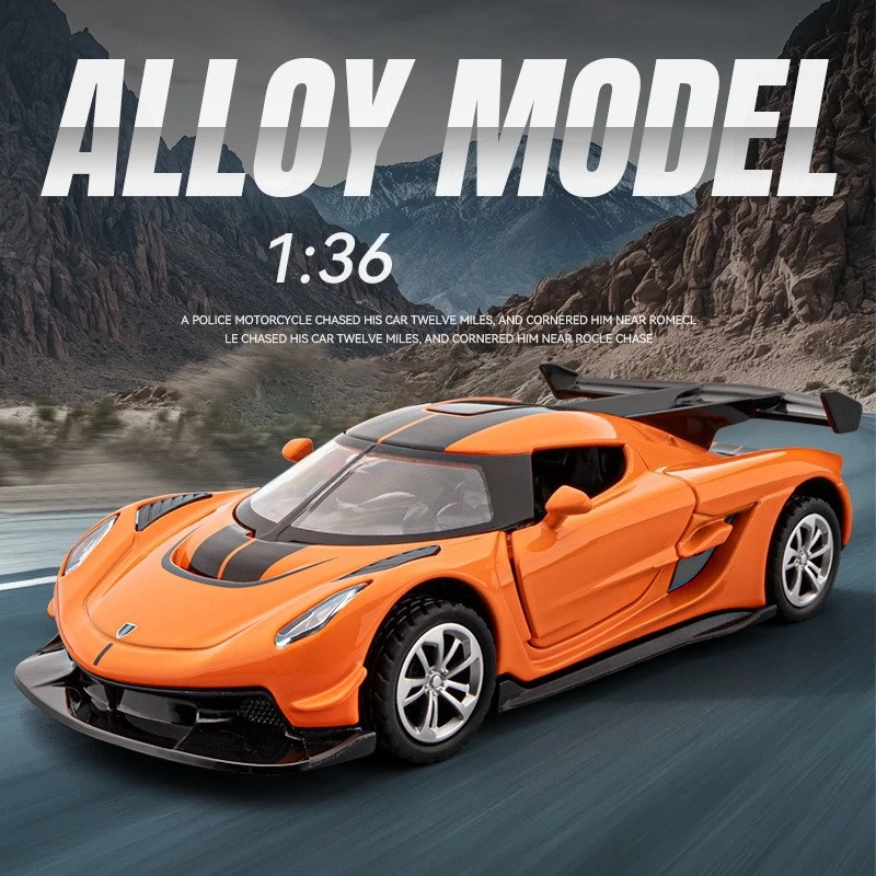 1:36スケール Jeskoスーパーカーモデル おもちゃ メタルダイキャスト ライトミュージック プルバック式スポーツカーモデル コレクション レーシングカー ギフト 男の子向け