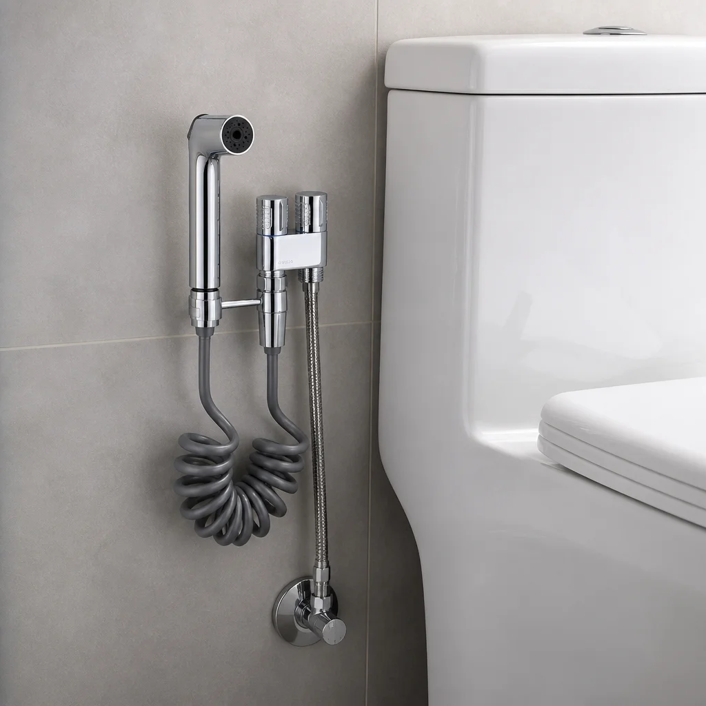 Toilet Cleaning Spray Gun,Modern Toilet Spray Gun Portable Jet Fresh Water Shower Holder Floor Mounted No Drilling High Pressure