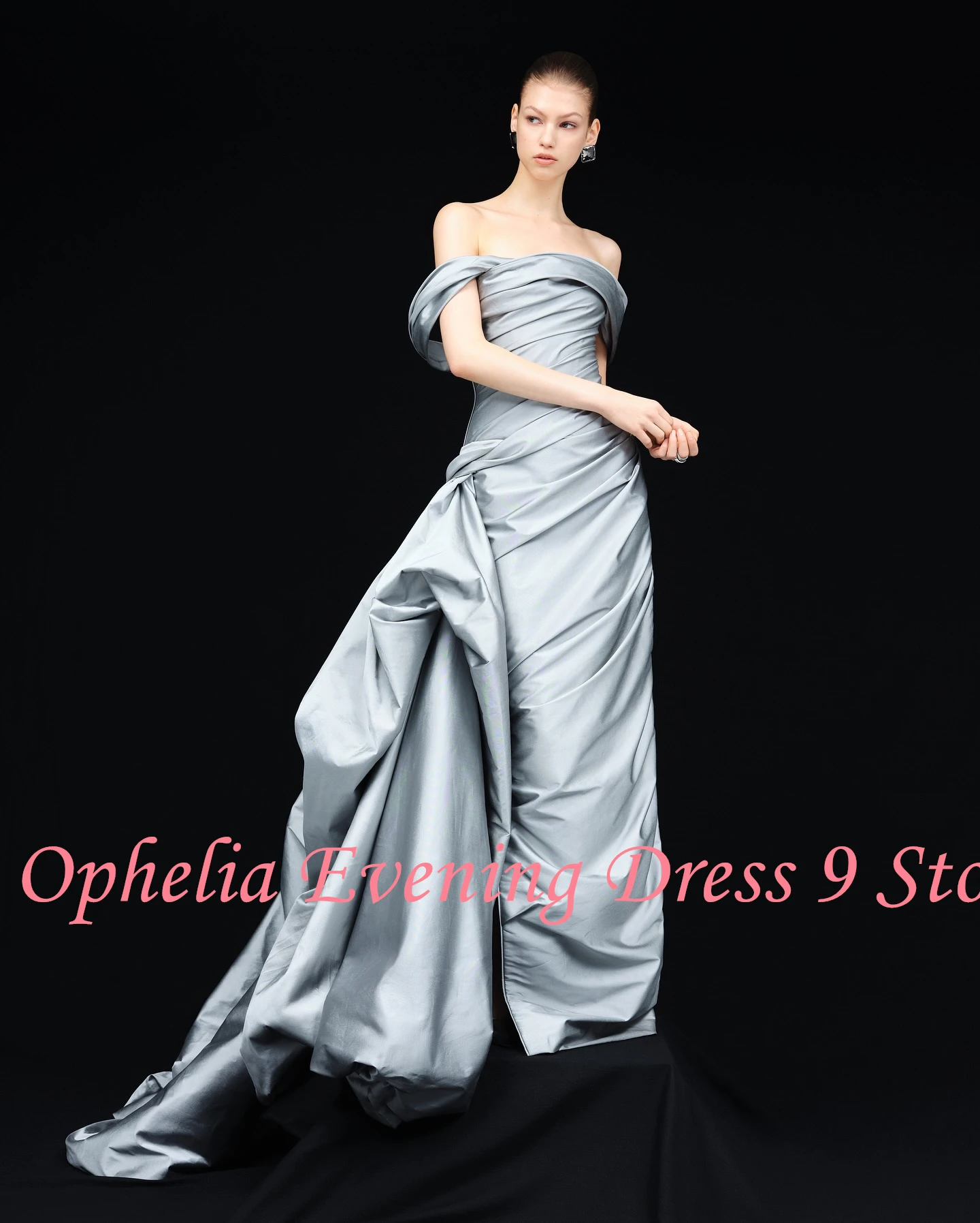 Customized Fashion Strapless Jersey Off the Shoulder Evening Dresses Elegant Floor Length Celebrity Gowns Vestido De Noche