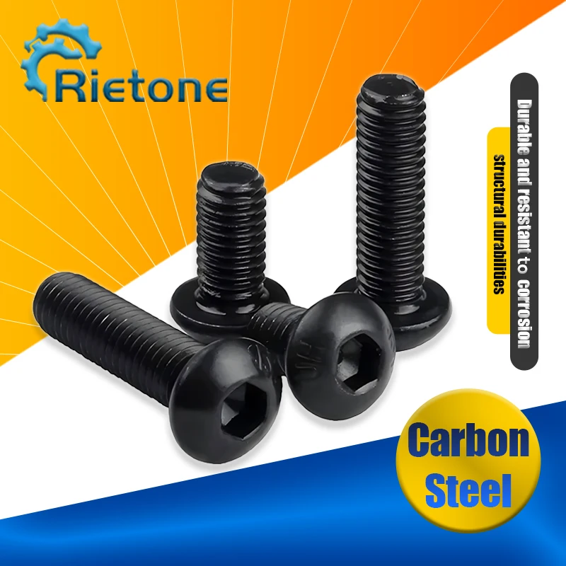 

ISO7380 M2 M2.5 M3 M4 M5 M6 Round Black 10.9 Grade Hex Screws Hexagon Screw Cap Socket Button Head Allen Furniture Bolt