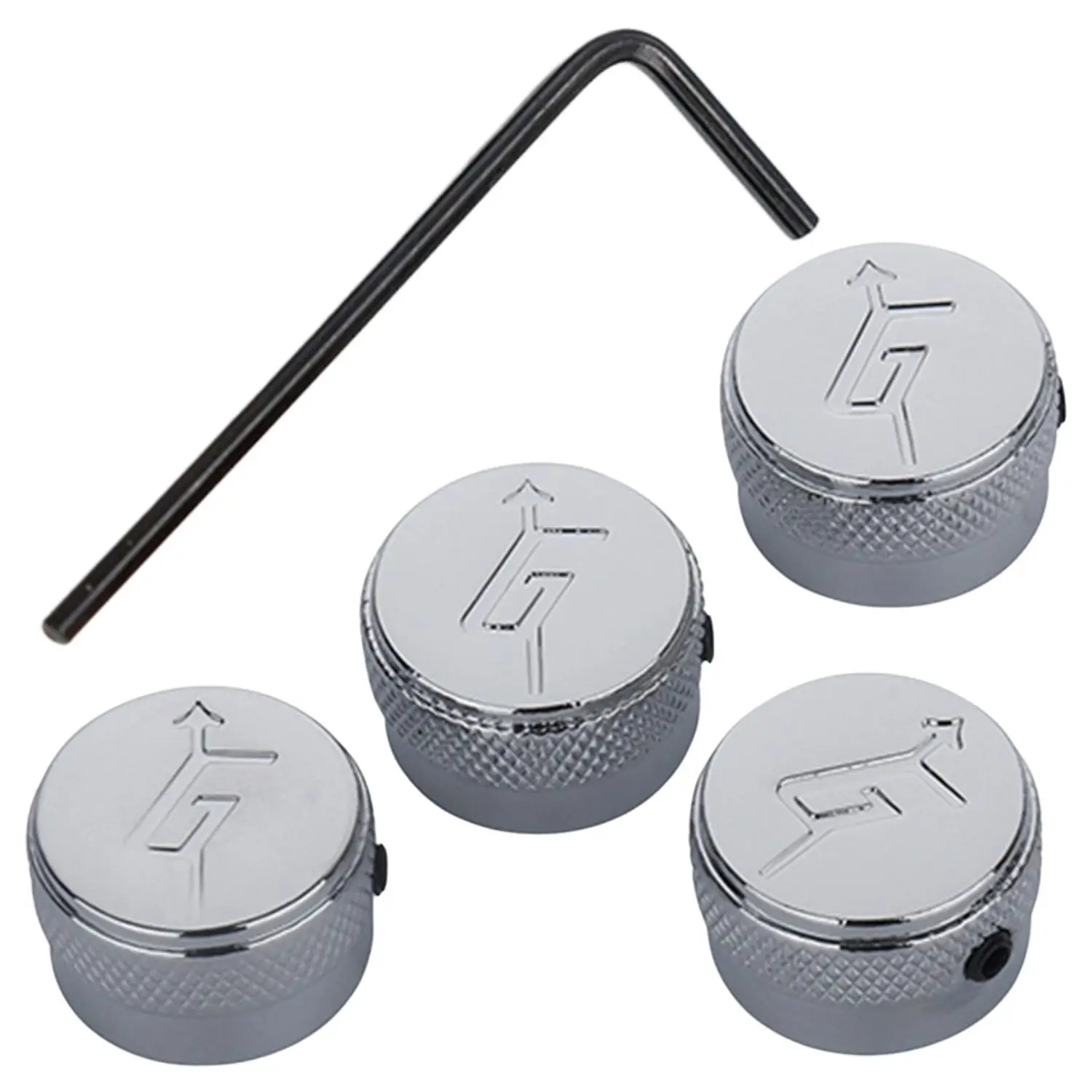 4 PCS Stainless Steel “G” Logo Knob With Arrow Speed Control Volume Tone Knobs Fits Gret-ch Guitar Bass Accessories