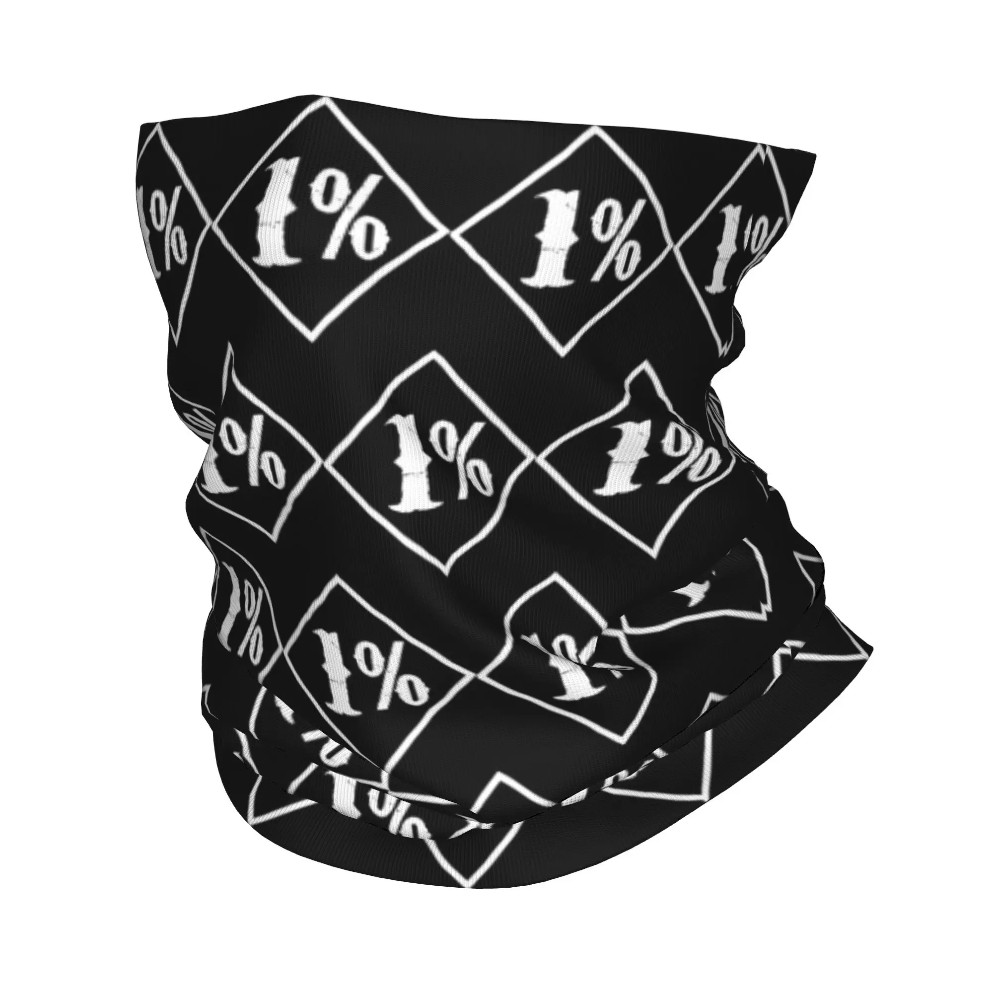 One percenter 1% Bandana Neck Cover Printed Motorcycle Club Biker  Face Scarf Multi-use Face Mask Cycling Unisex Adult Washable