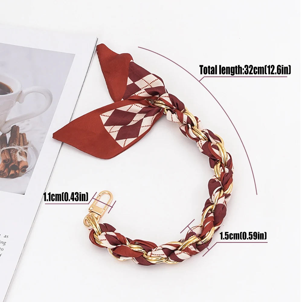 For Mobile Phone Short Lanyard Universal Silk Scarf Hand Wrist Strap Rope For Bag Chain Pendant Cell Phone Case Accessories view 6
