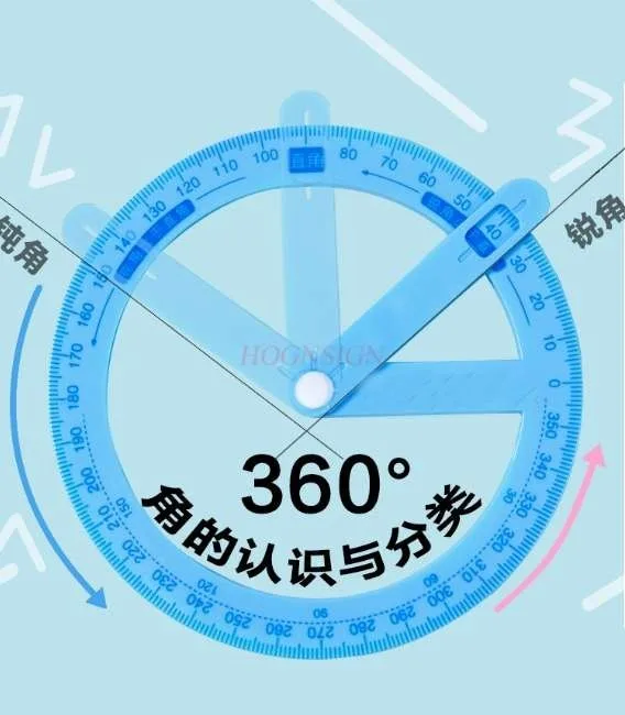 Swing Arm Protactor 360 Degree Ruler Circle Classroom Math Geometry Drafting Tools Plastic Stationery for Office School