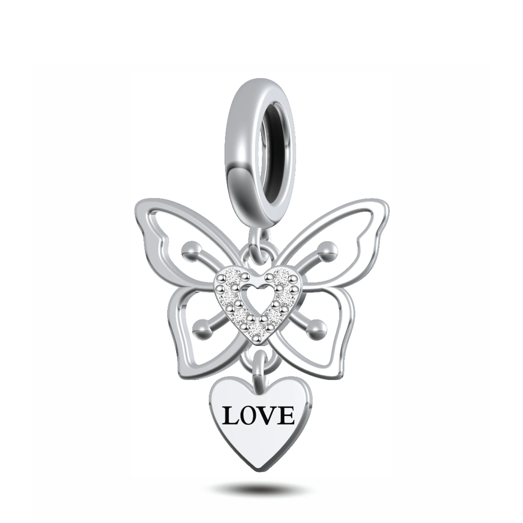 

FC Jewelry Fit Original Pan Charms Bracelet 925 Sterling Silver Butteterfly Love Heart Mother Daughter Bead For Making Berloque