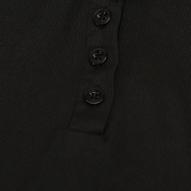Trendiges Langarm-T-Shirt mit Knöpfen 2026 Neue Spicy Girls Figurbetonte Schlankmachende Basic-Oberteile Vielseitige Lässige O-Ausschnitt Einfarbige T-Shirts – Detail 9