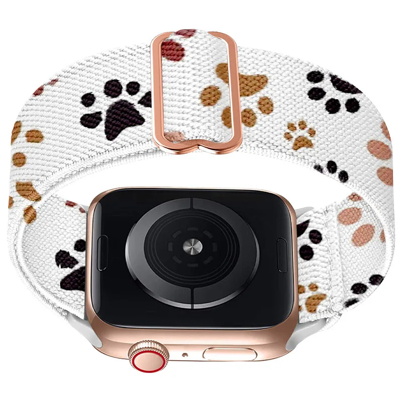Stretchy Nylon Loop Bands Compatible with Apple Watch 38mm 40mm 41mm 42mm 44mm 49mm Adjustable Soft Elastics Strap - view 3