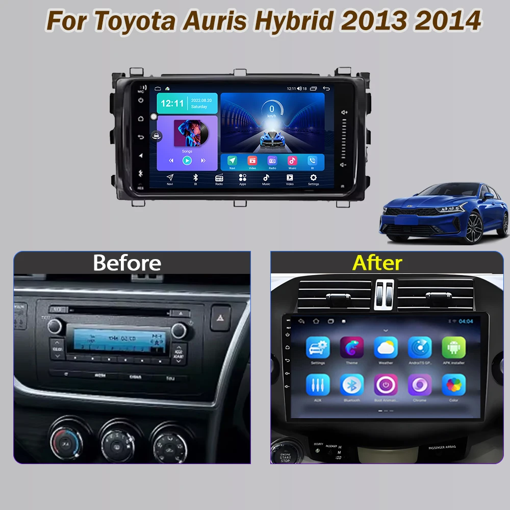 7inch For Toyota Auris Hybrid 2013 2014 Car Radio Android Auto No 2din DVD Head Unit Multimedia Player GPS Navigation 5G WIFI BT
