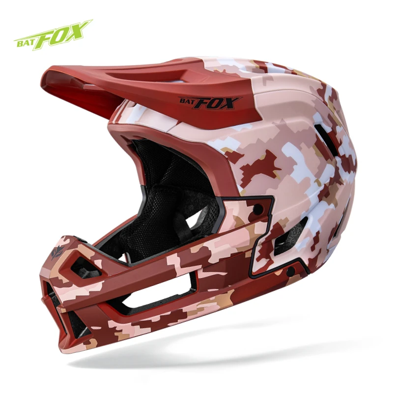 

BATFOX mountain camouflage full face helmet bicycle outdoor extreme sports riding safety helmet New ventilated dirt bike helmet