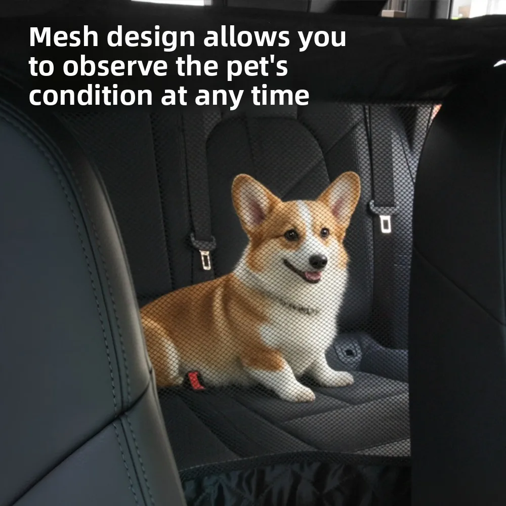 Car Pet Isolation Net, Front and Rear Row Dog Protective Fence Net, Safe Driving, Pet Protection in The Car, Car Net Pocket