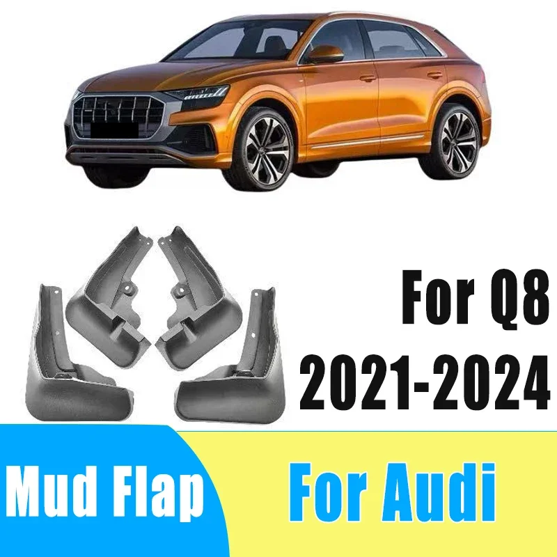 

4pcs Automotive Tire Mudguard Waterproof Prevent Mud Splashing Car Mud Flap Fender Trim Accessories For Audi Q8 2021-2024 2022