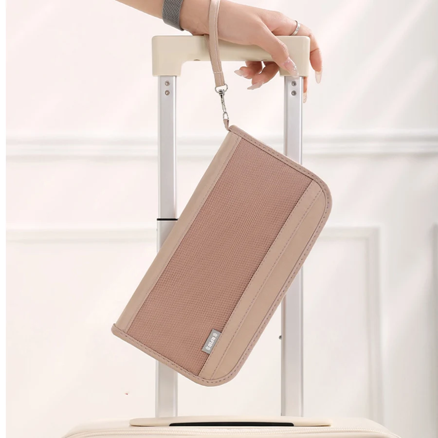1 Stück Reise Brieftasche RFID Blocking Familien pass Inhaber tragen Aufbewahrung koffer Passi haber Bargeld Dokument Veranstalter für Karten/Ti – Detail 1