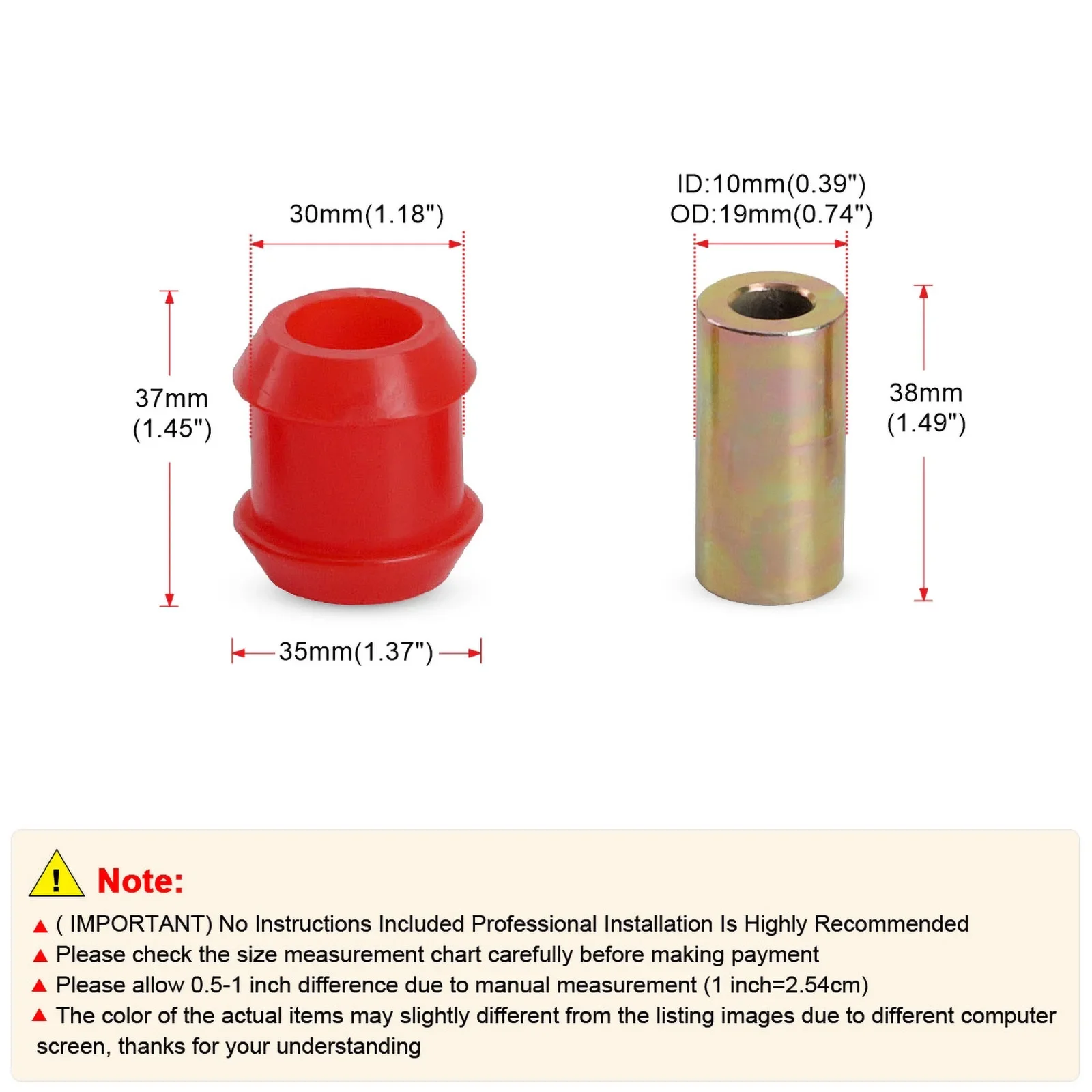 

Polyurethane Front Upper Control Arm Bushings for Acura Integra 1994-2001 High Performance Bushing for Honda Civic CRX 1988-1991