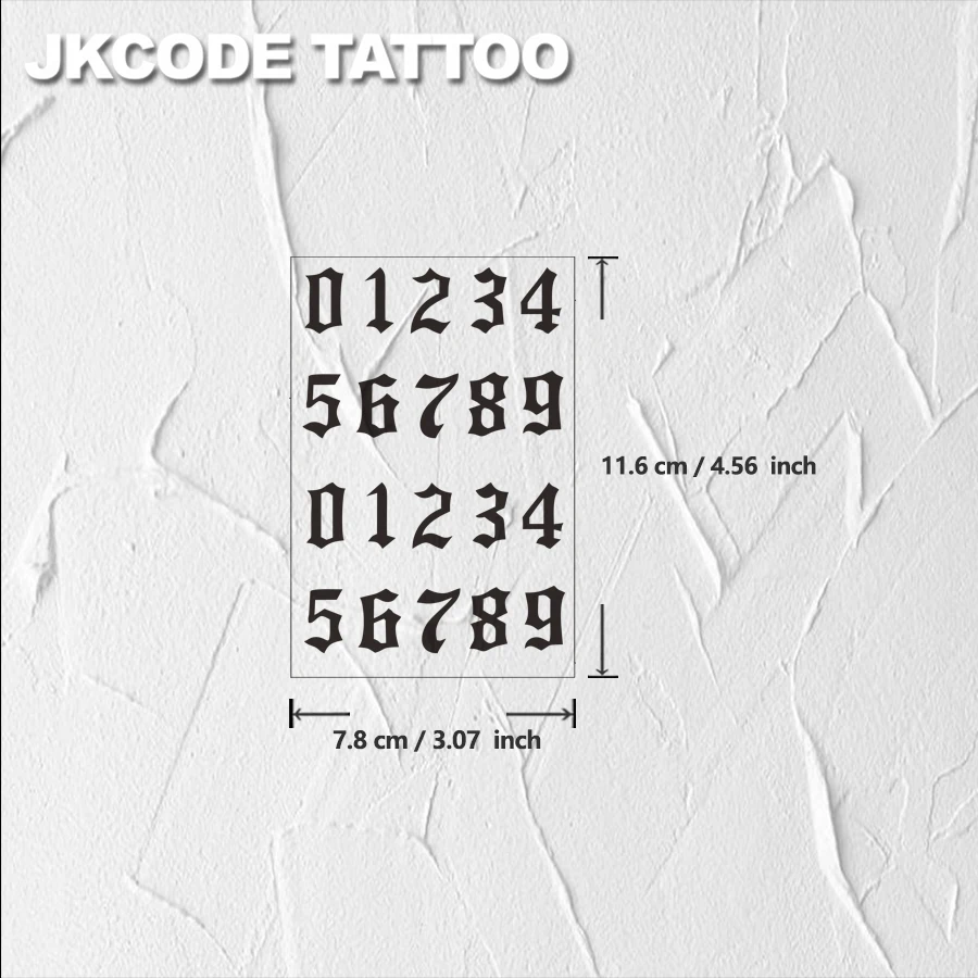 Wasserfeste semipermanente Tätowierungen, arabische Ziffer, Fingertattoos, magische Tätowierungen, hält 1–2 Wochen, Tätowierungen für Männer und Frauen – Detail 1
