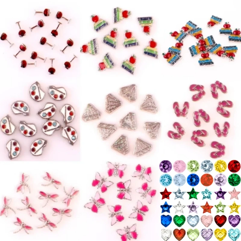 20Pcs/Lot Mix Animal Butterfly Dragonfly Floating Charms Red Wine Pendant For Living Locket Necklaces Jewelry Making